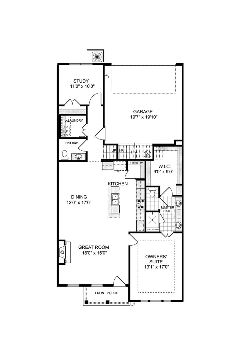 First floor of the available Mew Townhome at Ruisseau in Woodstock GA